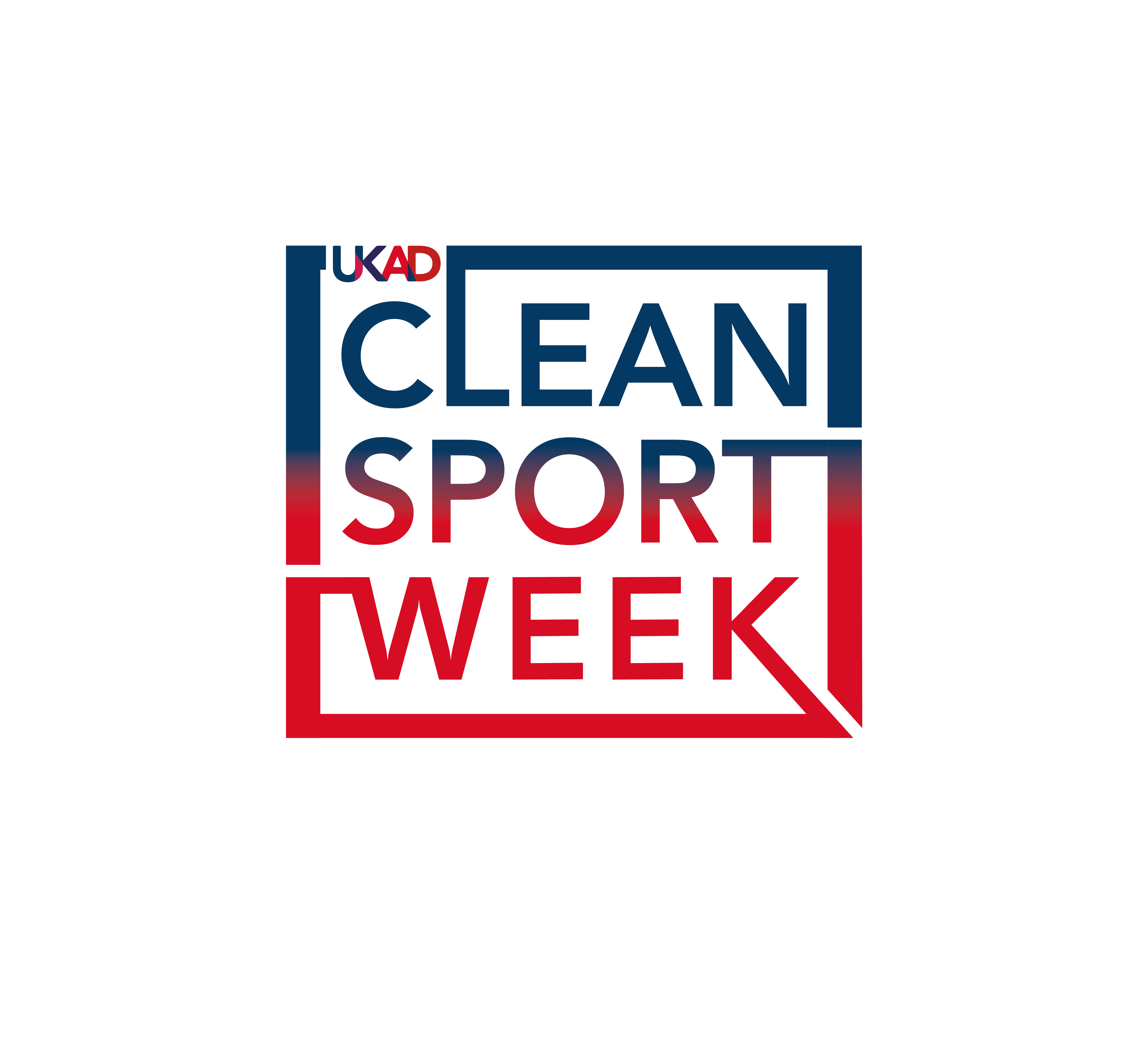 Red and blue clean sport week logo