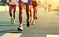 People running on a road