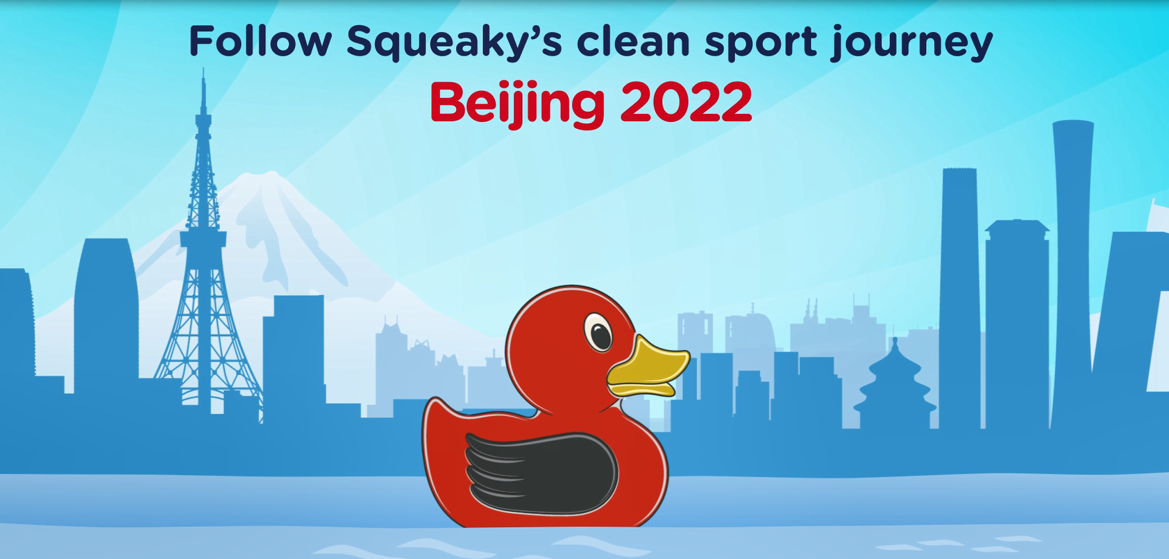 Squeaky  with text saying Beijing 2022